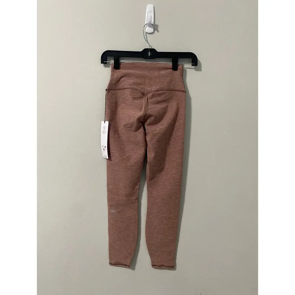 New Alo Yoga, Alosoft High-Waist 7/8 Highlight Legging, Pink Quartz Size XXS